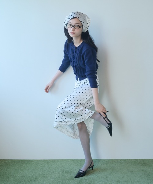 FEKETE ドットフリルショートパンツ M フリルショートパンツ[at2548