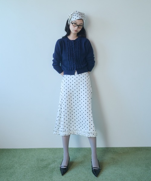 polka dot frill midi skirt / ドットフリルスカート（スカート