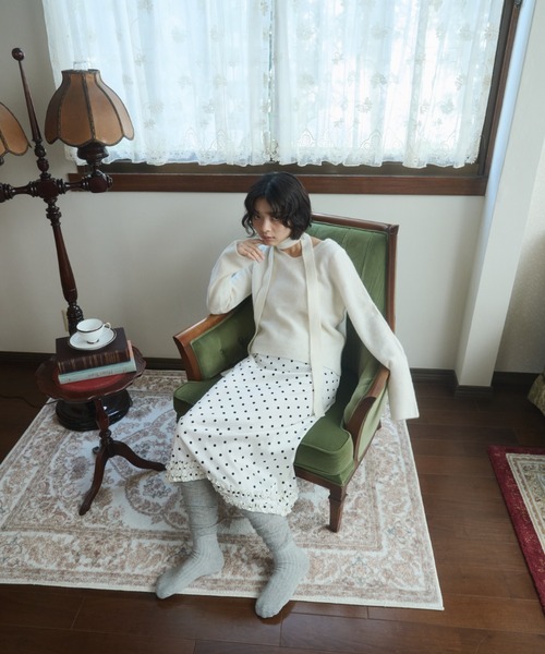 polka dot frill midi skirt / ドットフリルスカート（スカート