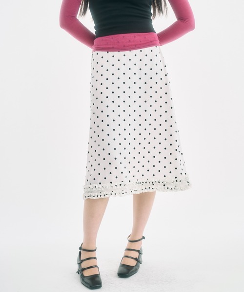 スカート KUME FRILL CHIFFON MIDI SKIRT KUME FRILL CHIFFON MIDI SKIRT