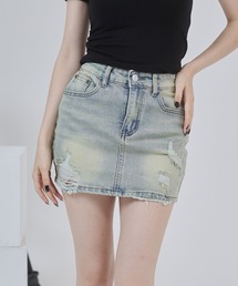 ENVYM | クラッシュデニムミニスカ―ト(デニムスカート)