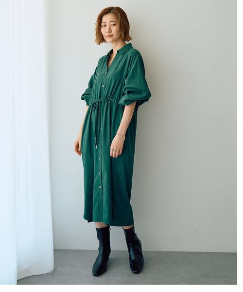 YECCA VECCA（イェッカヴェッカ）の「【UVカット】2way袖バルーンワンピース（シャツワンピース・レディース・チャコールグレー/ダークグリーン/オレンジ/ベージュ・FREE）」の10枚目の写真