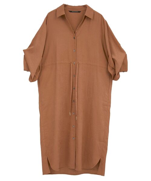 YECCA VECCA（イェッカヴェッカ）の「【UVカット】2way袖バルーンワンピース（シャツワンピース・レディース・チャコールグレー/ダークグリーン/オレンジ/ベージュ・FREE）」の16枚目の写真