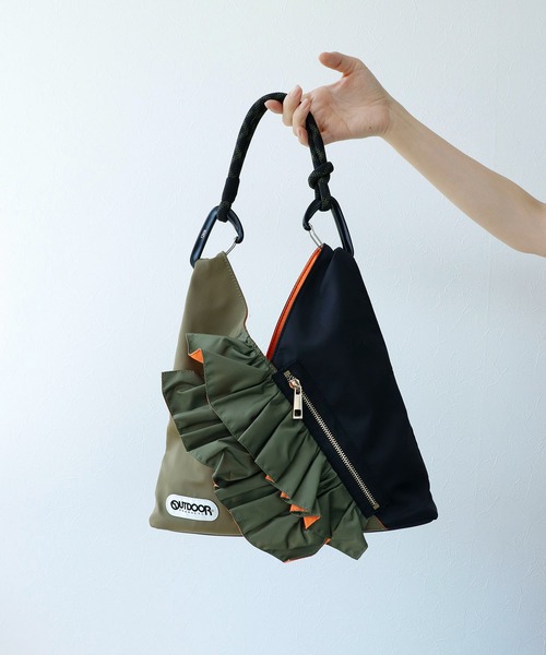 RISLEY × OUTDOORメッシュエコバッグ ★オリーブグリーン/ブラック RISLEY × OUTDOORメッシュエコバッグ ☆オリーブグリーン