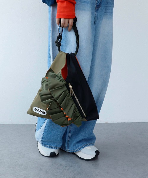リズレー メッシュトライアングルバッグ OUTDOOR カラビナ バイカラー リズレー メッシュトライアングルバッグ OUTDOOR カラビナ バイ