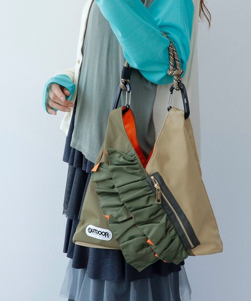 RISLEY×OUTDOOR PRODUCTS 】miniバイカラートライアングルフリルバッグ