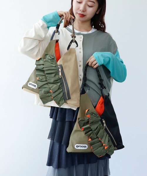 RISLEY×OUTDOOR PRODUCTS 】miniバイカラートライアングルフリル