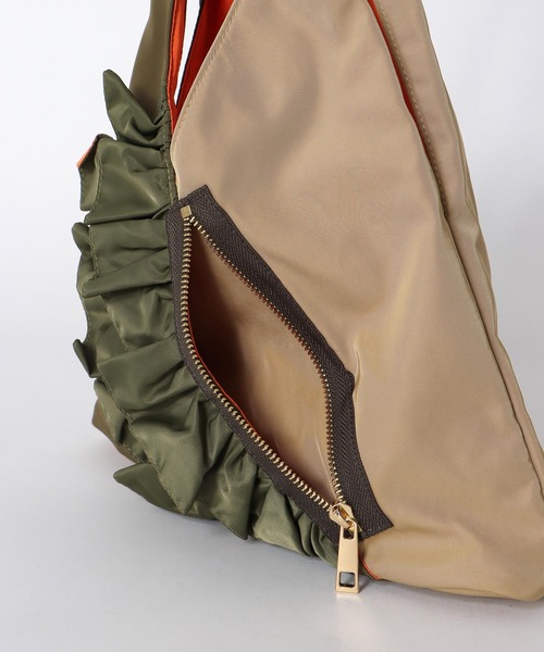 RISLEY×OUTDOOR PRODUCTS 】miniバイカラートライアングルフリルバッグ