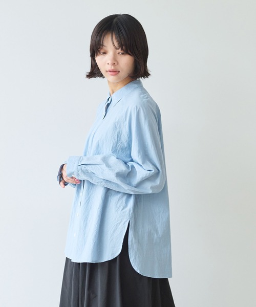 bulle de savon（ビュルデサボン）の「《early spring》コットン/シルク ローン ラグランシャツ（シャツ/ブラウス・レディース・サックスブルー/アイボリー・FREE）」の22枚目の写真