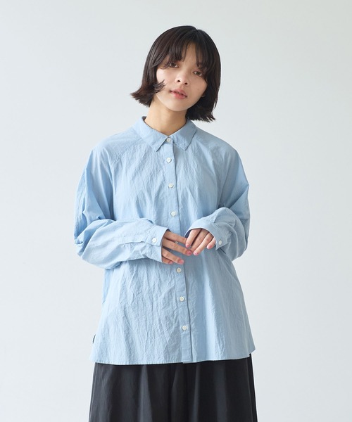 bulle de savon（ビュルデサボン）の「《early spring》コットン/シルク ローン ラグランシャツ（シャツ/ブラウス・レディース・サックスブルー/アイボリー・FREE）」の21枚目の写真