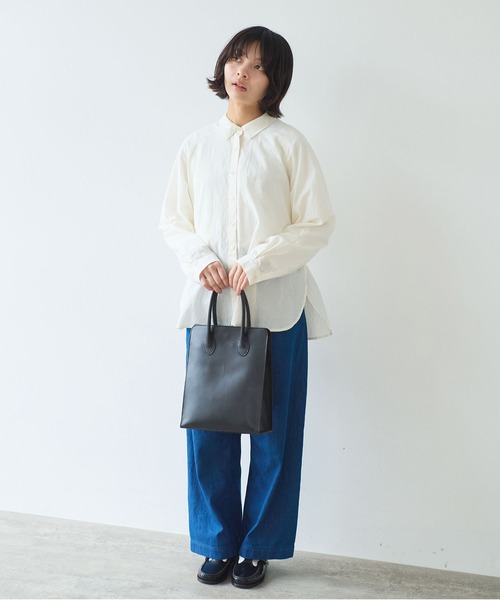 bulle de savon（ビュルデサボン）の「《early spring》コットン/シルク ローン ラグランシャツ（シャツ/ブラウス・レディース・サックスブルー/アイボリー・FREE）」の3枚目の写真