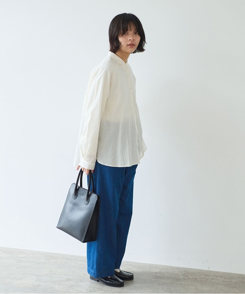 bulle de savon（ビュルデサボン）の「《early spring》コットン/シルク ローン ラグランシャツ（シャツ/ブラウス・レディース・サックスブルー/アイボリー・FREE）」の5枚目の写真