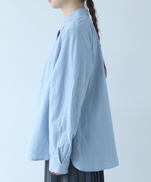 bulle de savon（ビュルデサボン）の「《early spring》コットン/シルク ローン ラグランシャツ（シャツ/ブラウス・レディース・サックスブルー/アイボリー・FREE）」の12枚目の写真