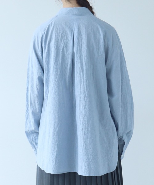 bulle de savon（ビュルデサボン）の「《early spring》コットン/シルク ローン ラグランシャツ（シャツ/ブラウス・レディース・サックスブルー/アイボリー・FREE）」の13枚目の写真