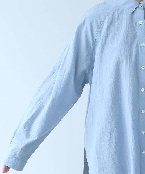 bulle de savon（ビュルデサボン）の「《early spring》コットン/シルク ローン ラグランシャツ（シャツ/ブラウス・レディース・サックスブルー/アイボリー・FREE）」の15枚目の写真