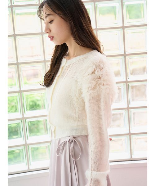 SNIDEL（スナイデル）の「【Chacott】チュールスリーブカーディガン（カーディガン/ボレロ・レディース・グレー/ピンク/オフホワイト・F）」の15枚目の写真