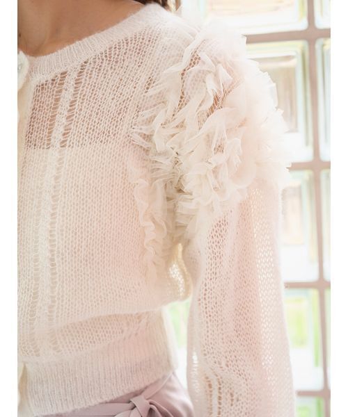 SNIDEL（スナイデル）の「【Chacott】チュールスリーブカーディガン（カーディガン/ボレロ・レディース・グレー/ピンク/オフホワイト・F）」の16枚目の写真