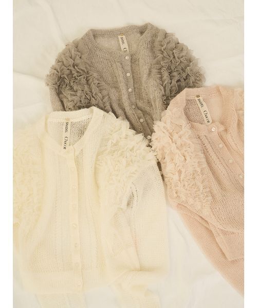SNIDEL（スナイデル）の「【Chacott】チュールスリーブカーディガン（カーディガン/ボレロ・レディース・グレー/ピンク/オフホワイト・F）」の10枚目の写真
