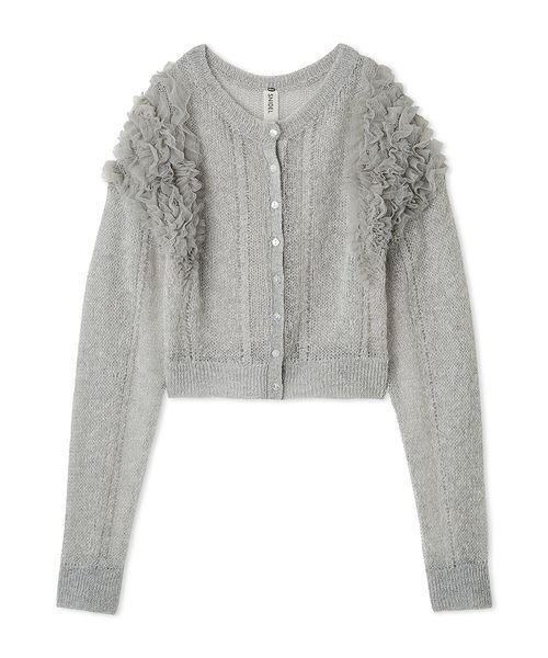 【Chacott】 チュールスリーブニットカーディガン Chacott】チュールスリーブカーディガン（カーディガン/ボレロ