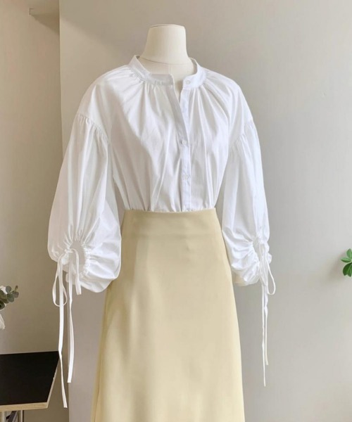 Miniministore(ミニミニストア)の「ランタンスリーブシャツブラウスレディース(シャツ/ブラウス・レディース・ライトブルー/ホワイト・FREE)」の12枚目の写真