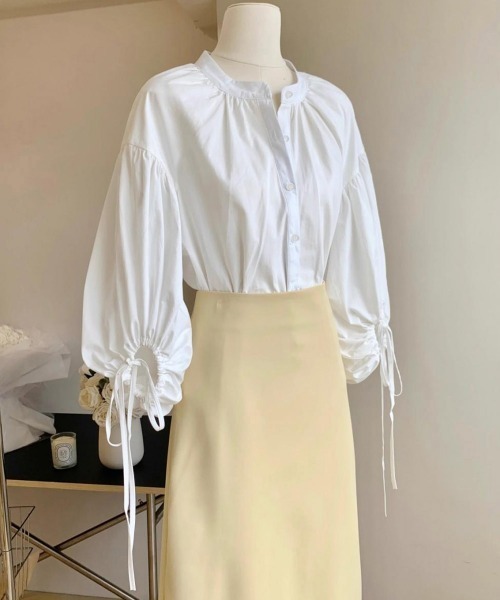 Miniministore(ミニミニストア)の「ランタンスリーブシャツブラウスレディース(シャツ/ブラウス・レディース・ライトブルー/ホワイト・FREE)」の13枚目の写真