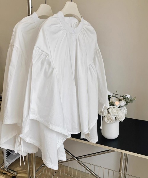 Miniministore(ミニミニストア)の「ランタンスリーブシャツブラウスレディース(シャツ/ブラウス・レディース・ライトブルー/ホワイト・FREE)」の15枚目の写真