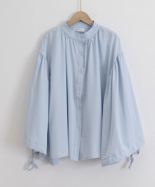 Miniministore(ミニミニストア)の「ランタンスリーブシャツブラウスレディース(シャツ/ブラウス・レディース・ライトブルー/ホワイト・FREE)」の3枚目の写真