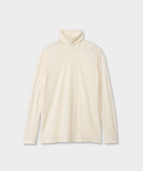 CINOH(チノ)の「WOOL JERSEY TURTLE NECK(Tシャツ/カットソー・メンズ・ブラック/ホワイト系その他・46/44)」の2枚目の写真