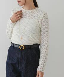 F by ROSSO | F by ROSSO　起毛ストレッチレースプルオーバー(Tシャツ/カットソー)