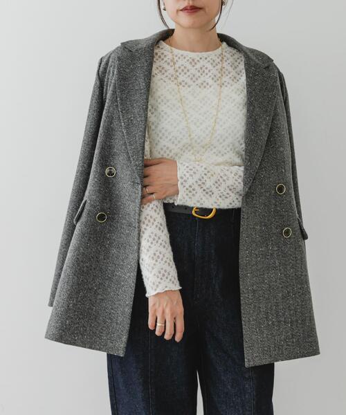 F by ROSSO（エフバイロッソ）の「F by ROSSO　起毛ストレッチレースプルオーバー（Tシャツ/カットソー・レディース・ブラック/オフホワイト・FREE）」の5枚目の写真