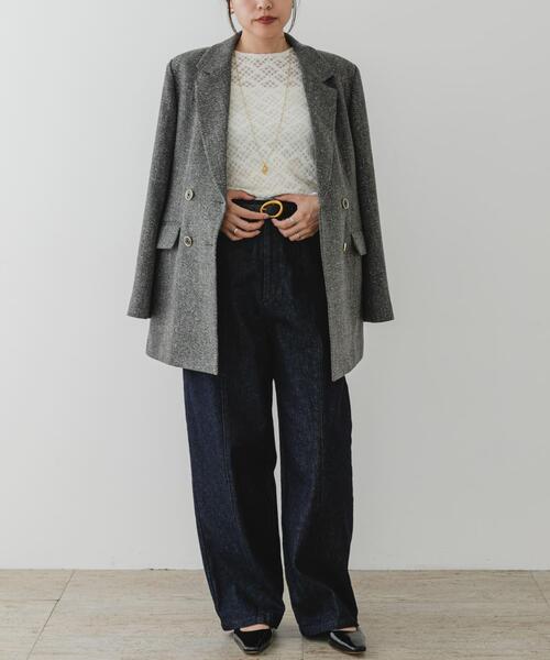 F by ROSSO（エフバイロッソ）の「F by ROSSO　起毛ストレッチレースプルオーバー（Tシャツ/カットソー・レディース・ブラック/オフホワイト・FREE）」の6枚目の写真