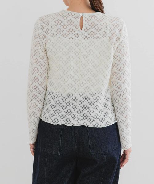 F by ROSSO（エフバイロッソ）の「F by ROSSO　起毛ストレッチレースプルオーバー（Tシャツ/カットソー・レディース・ブラック/オフホワイト・FREE）」の8枚目の写真