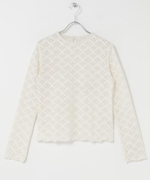 F by ROSSO（エフバイロッソ）の「F by ROSSO　起毛ストレッチレースプルオーバー（Tシャツ/カットソー・レディース・ブラック/オフホワイト・FREE）」の11枚目の写真