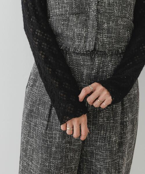 F by ROSSO（エフバイロッソ）の「F by ROSSO　起毛ストレッチレースプルオーバー（Tシャツ/カットソー・レディース・ブラック/オフホワイト・FREE）」の13枚目の写真