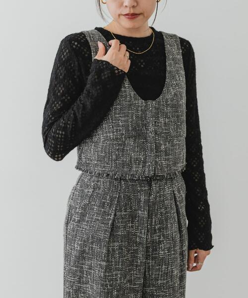 F by ROSSO（エフバイロッソ）の「F by ROSSO　起毛ストレッチレースプルオーバー（Tシャツ/カットソー・レディース・ブラック/オフホワイト・FREE）」の15枚目の写真