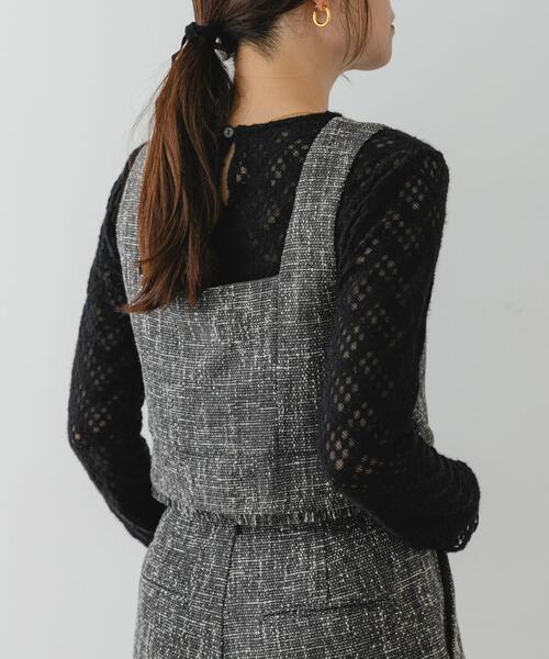 F by ROSSO（エフバイロッソ）の「F by ROSSO　起毛ストレッチレースプルオーバー（Tシャツ/カットソー・レディース・ブラック/オフホワイト・FREE）」の16枚目の写真