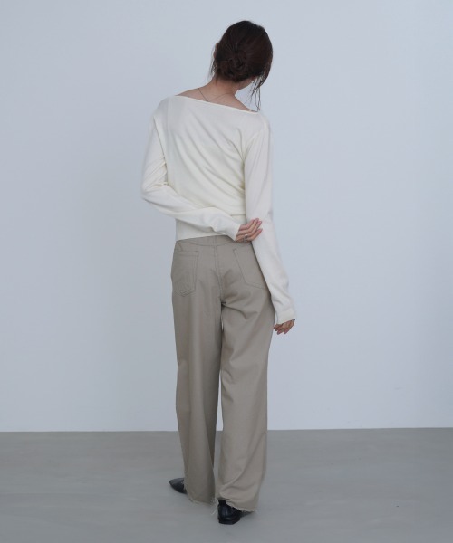 Bab（バブ）の「クロスドレープニットプルオーバー（ニット/セーター・レディース・ブラウン/チャコールグレー/アイボリー/ピンク・FREE）」の10枚目の写真