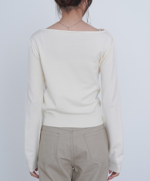 Bab（バブ）の「クロスドレープニットプルオーバー（ニット/セーター・レディース・ブラウン/チャコールグレー/アイボリー/ピンク・FREE）」の13枚目の写真