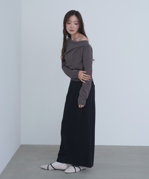 Bab（バブ）の「クロスドレープニットプルオーバー（ニット/セーター・レディース・ブラウン/チャコールグレー/アイボリー/ピンク・FREE）」の17枚目の写真