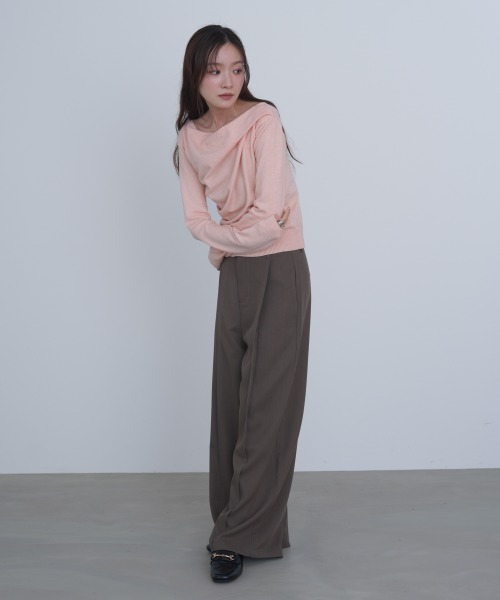 Bab（バブ）の「クロスドレープニットプルオーバー（ニット/セーター・レディース・ブラウン/チャコールグレー/アイボリー/ピンク・FREE）」の21枚目の写真