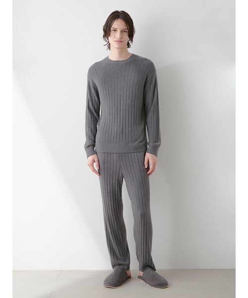 gelato pique フリースパジャマセット グレー gelato pique（ジェラートピケ）の「【HOMME】調温スムーズィー