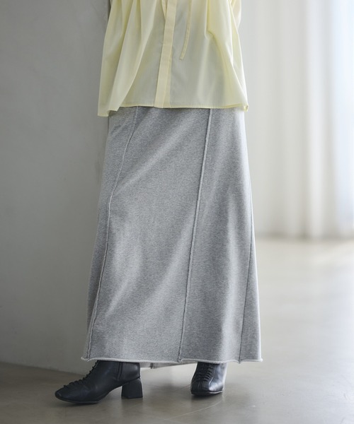 CRAFT STANDARD BOUTIQUE（クラフトスタンダードブティック）の「スウェットロングスカート◆（スカート・レディース・チャコールグレー/杢グレー・FREE）」の2枚目の写真
