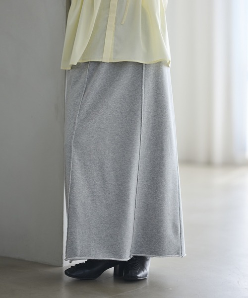 CRAFT STANDARD BOUTIQUE（クラフトスタンダードブティック）の「スウェットロングスカート◆（スカート・レディース・チャコールグレー/杢グレー・FREE）」の3枚目の写真