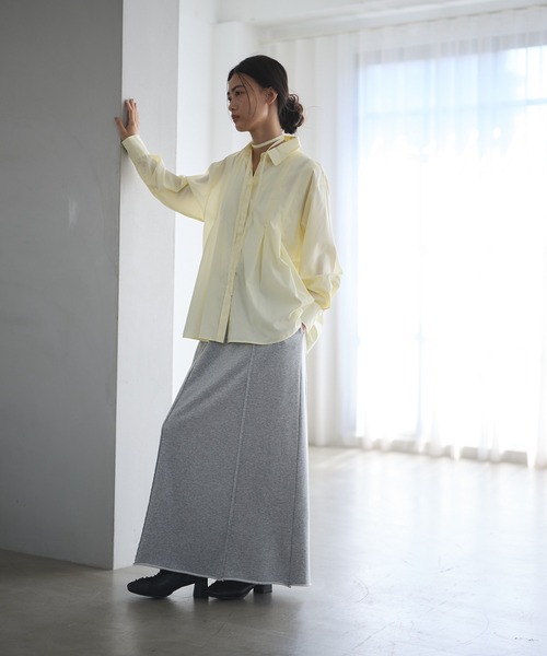 CRAFT STANDARD BOUTIQUE（クラフトスタンダードブティック）の「スウェットロングスカート◆（スカート・レディース・チャコールグレー/杢グレー・FREE）」の9枚目の写真