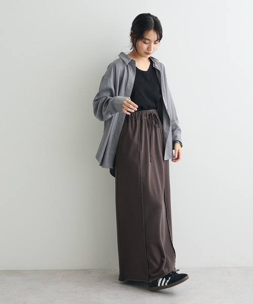 CRAFT STANDARD BOUTIQUE（クラフトスタンダードブティック）の「スウェットロングスカート◆（スカート・レディース・チャコールグレー/杢グレー・FREE）」の17枚目の写真