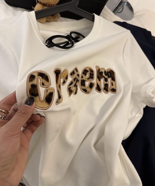 セール】ヒョウ柄刺繍オーバーサイズ半袖Tシャツ（Tシャツ/カットソー