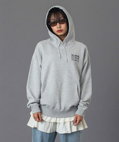 X-girl（エックスガール）の「GEOMETRIC MILLS LOGO SWEAT HOODIE（パーカー・レディース・ブラック/アッシュ/グリーン・S/M）」の17枚目の写真