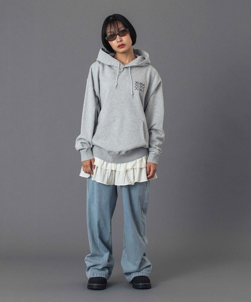 X-girl（エックスガール）の「GEOMETRIC MILLS LOGO SWEAT HOODIE（パーカー・レディース・ブラック/アッシュ/グリーン・S/M）」の20枚目の写真