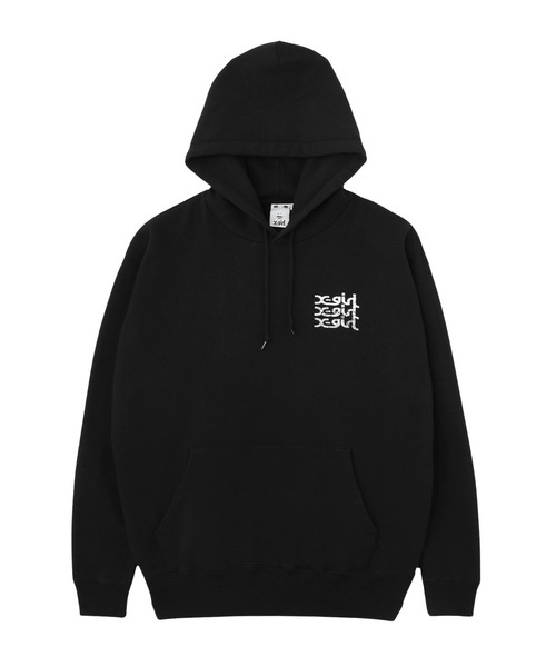 X-girl（エックスガール）の「GEOMETRIC MILLS LOGO SWEAT HOODIE（パーカー・レディース・ブラック/アッシュ/グリーン・S/M）」の9枚目の写真