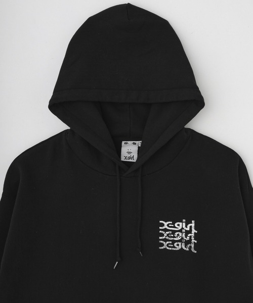 X-girl（エックスガール）の「GEOMETRIC MILLS LOGO SWEAT HOODIE（パーカー・レディース・ブラック/アッシュ/グリーン・S/M）」の10枚目の写真